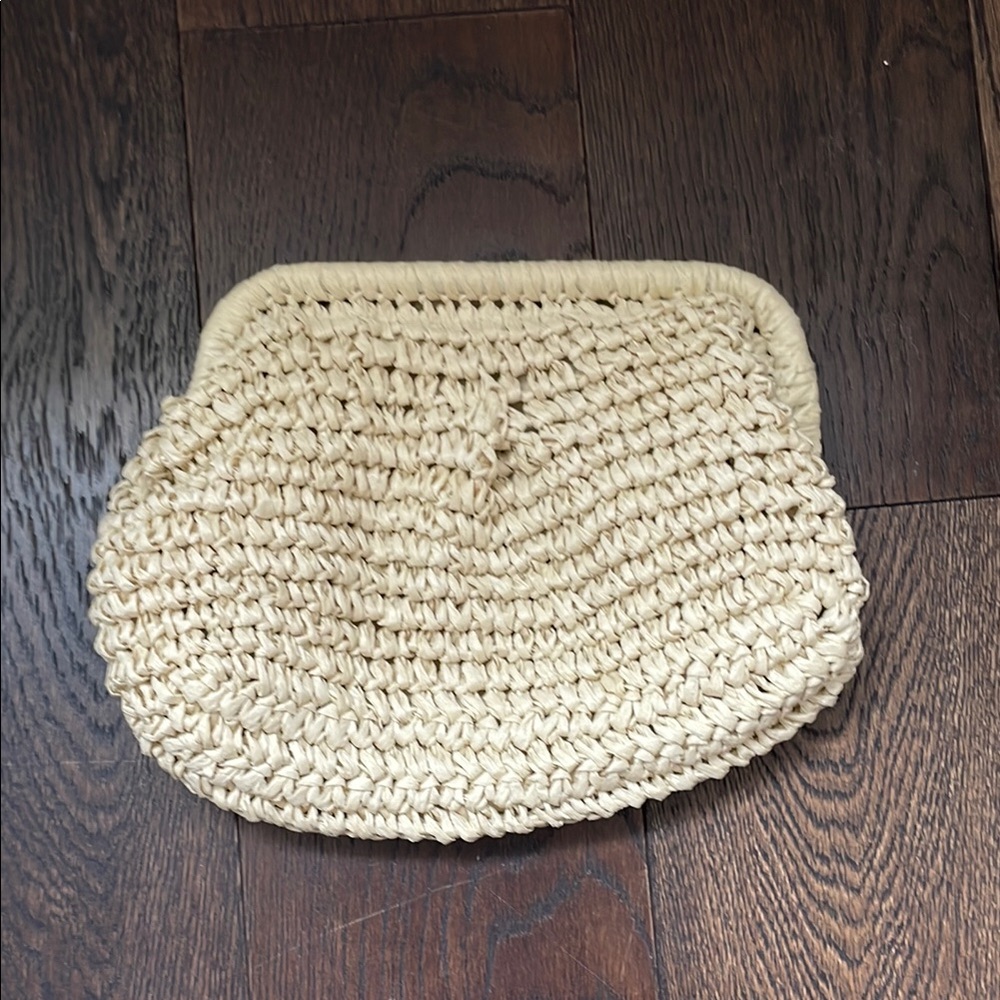 Handcrafted Cream Woven Clutch